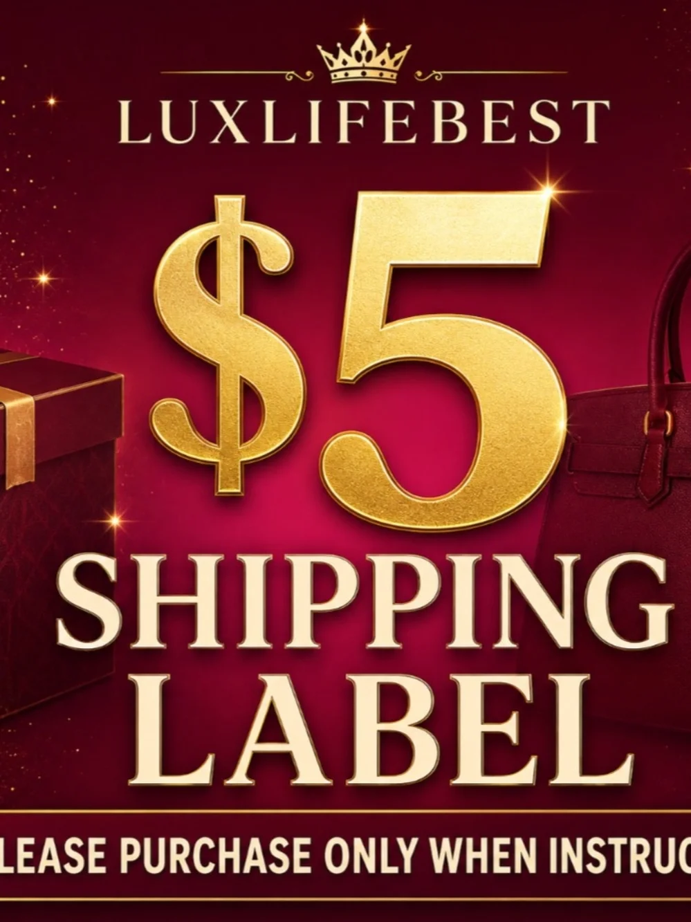LuxLifeBest $5 Shipping Label - Red
